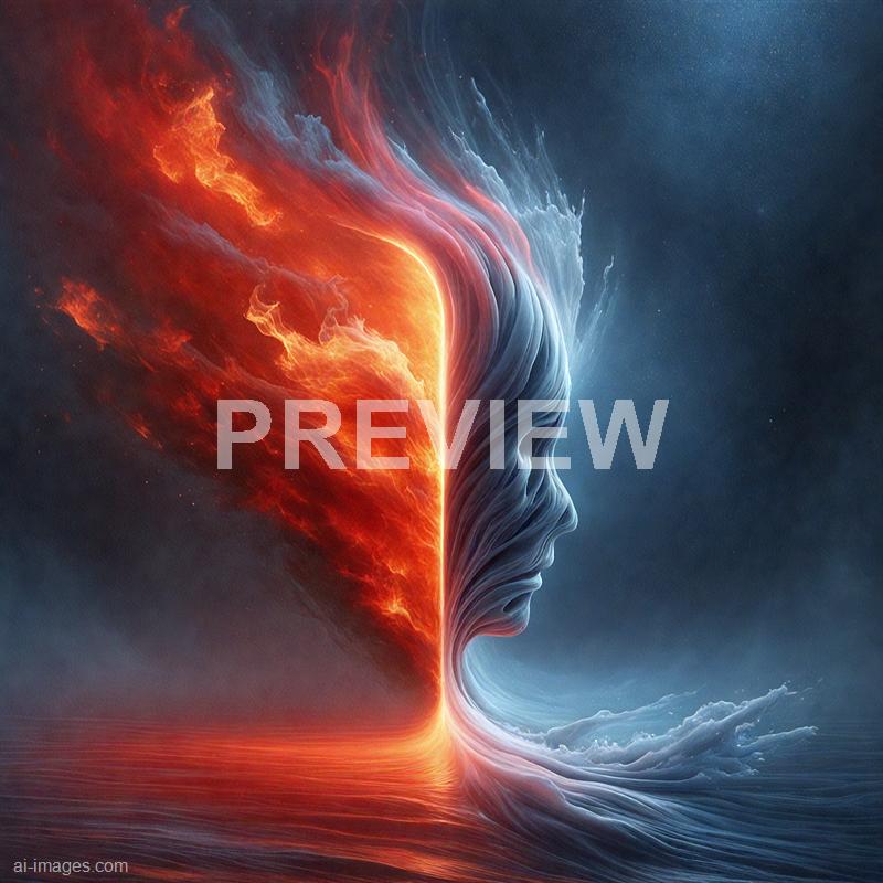 12178 - a-being-with-one-half-engulfed-in-red-flames-and-the-_250704174929_00001